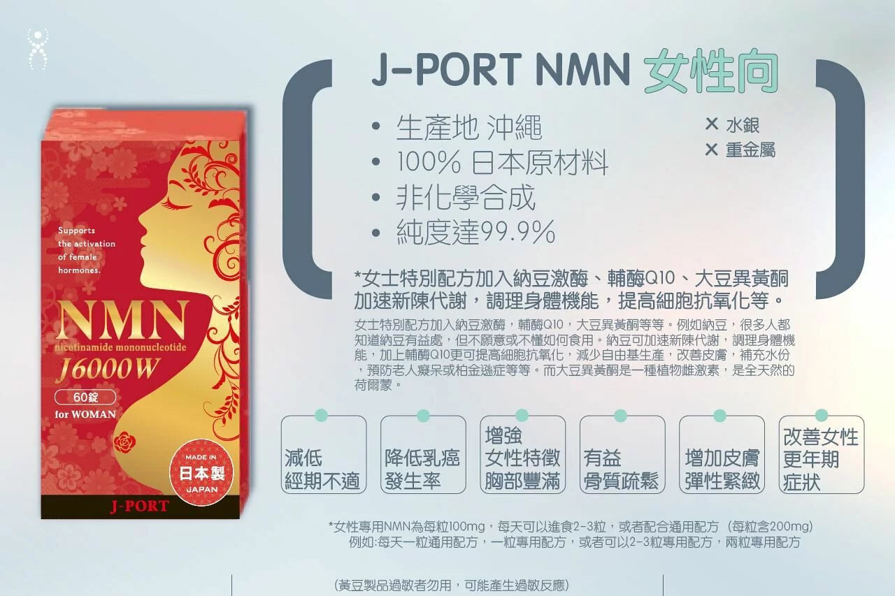 日本J-Port株式會社 NMN 99.9% ｜專屬男仕配方｜女仕專屬｜男女通用配方